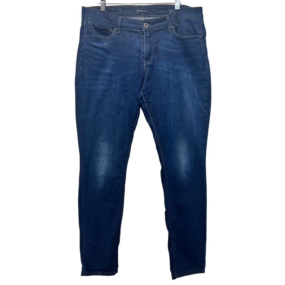 Levi's 32 Demi Curve Mid Rise Skinny Jeans‎ Dark Wash Women's
